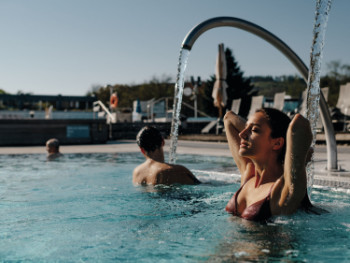 couple at the zurzach thermal baths